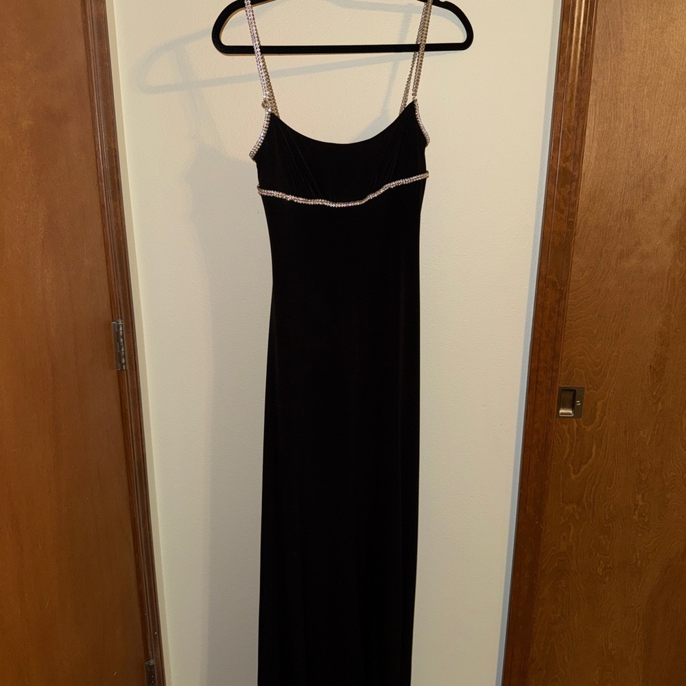 As U Wish Black Maxi Dress with Embellished Straps